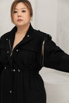 Convertible Twill Utility Jacket (Black)