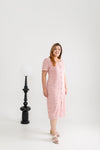 Embroidery Eyelet Shift Dress (Pink)