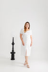 Crochet Eyelet Shift Dress (White)