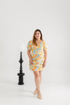 Ruched Dress-Romper (Calendula Foliage)