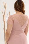 Front Zip Lace-back Romper (Pink)