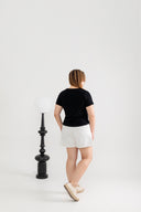 Soft Ribbed Cotton Tee (Black)