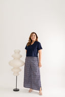 Mandarin Collar Top (Navy Blue)