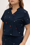 Mandarin Collar Boxy Top (Édition Limitée Embroidery)