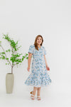 Blossom Floral Embroidery Dress (Blue)