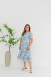 Blossom Floral Embroidery Dress (Blue)