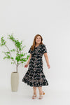 Blossom Floral Embroidery Dress (Black)