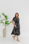 Blossom Floral Embroidery Dress (Black)