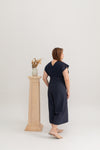 Eyelet Batwing Midi Jumpsuit (Navy)