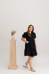 Eyelet Summer Tiered Dress (Black)