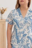Rhoda Floral Midi Jumpsuit (Tropical Blue)