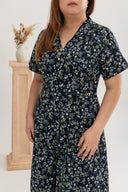 Rhoda Floral Midi Jumpsuit (Navy)