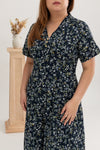 Rhoda Floral Midi Jumpsuit (Navy)
