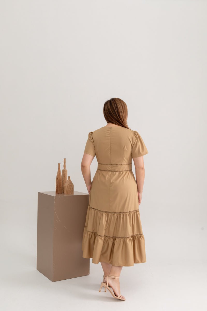 Harper Midi Dress (Khaki)