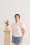 Embossed Cheongsam Top (Pastel Pink)