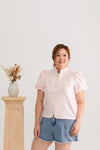 Embossed Cheongsam Top (Pastel Pink)