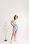 (Co-ord) Elastic Day Shorts (Light Blue)