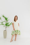Colour Block Floral Hem Dress (Cream)