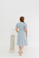 Textured Belted Dress (Lake Blue)