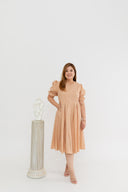 Textured Belted Dress (Caramel)