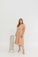 Textured Belted Dress (Caramel)