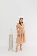 Textured Belted Dress (Caramel)