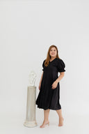 Textured Belted Dress (Black)