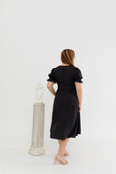 Textured Belted Dress (Black)