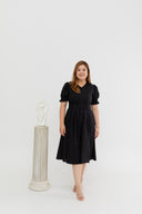 Textured Belted Dress (Black)