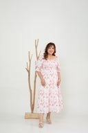 2-way Belle Smocked Midi Dress (Pink)
