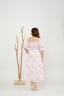 2-way Belle Smocked Midi Dress (Pink)
