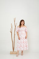 2-way Belle Smocked Midi Dress (Pink)