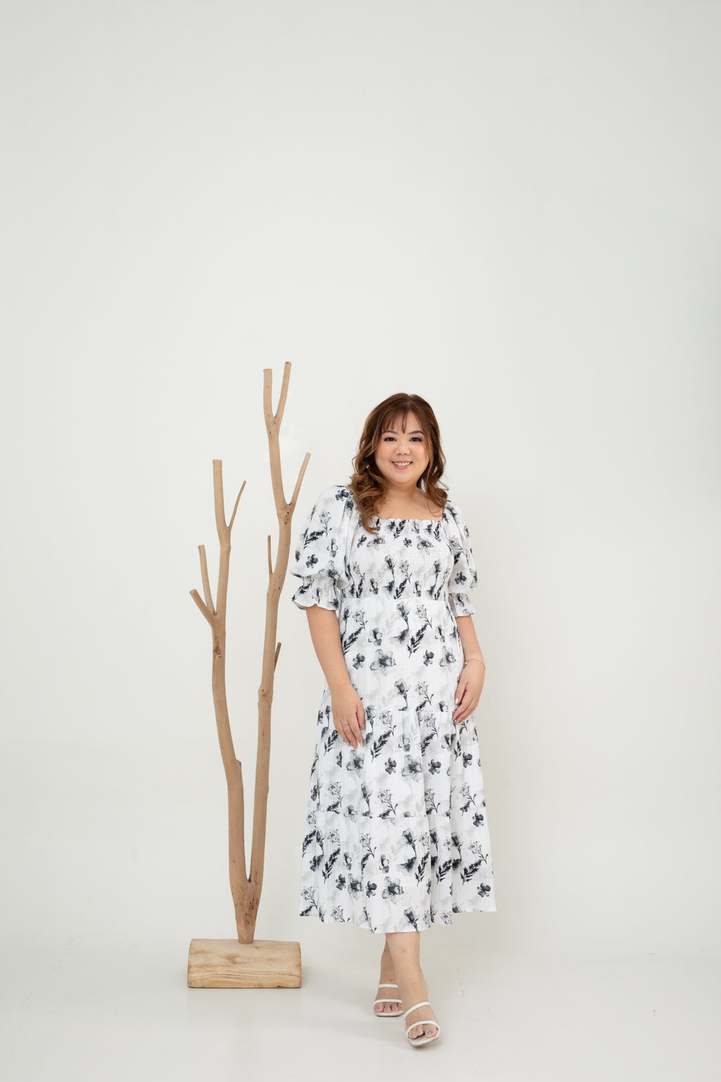 2-way Belle Smocked Midi Dress (Black)