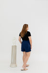 High Waist Tapered Shorts (Navy)
