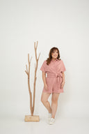 (Co-ord) Multi-Way Button Shirt (Pink)