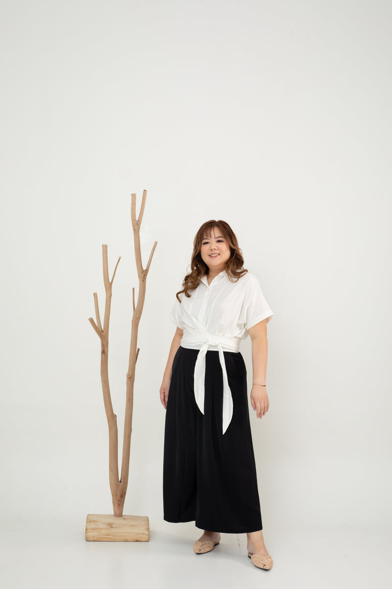 (Co-ord) Multi-Way Button Shirt (White)