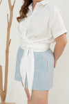 (Co-ord) Multi-Way Button Shirt (White)