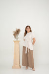 Asymmetrical Waist-tie Top (Cream)