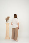 Asymmetrical Waist-tie Top (Cream)