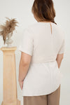 Asymmetrical Waist-tie Top (Cream)