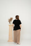 Asymmetrical Waist-tie Top (Black)
