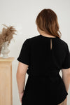 Asymmetrical Waist-tie Top (Black)