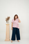 Asymmetrical Waist-tie Top (Pink)