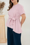 Asymmetrical Waist-tie Top (Pink)