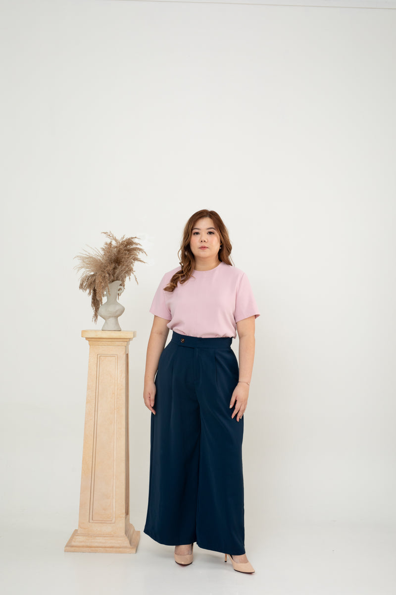Asymmetrical Waist-tie Top (Pink)