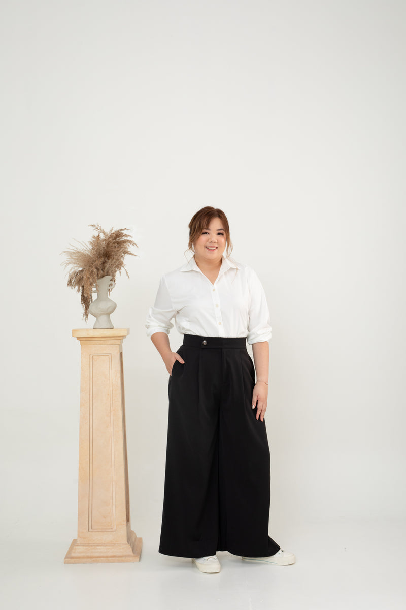 Front Pleat Pants (Black)