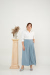 Pleated Palazzo Pants (Blue)
