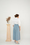 Pleated Palazzo Pants (Blue)