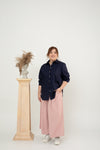 Classic Oversized Side Pocket Shirt (Navy)