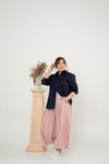 Classic Oversized Side Pocket Shirt (Navy)